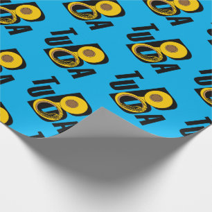 Slanted Tuba Text Wrapping Paper