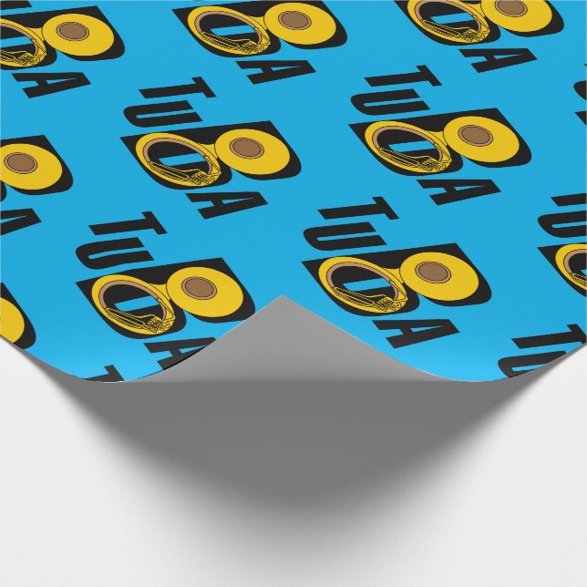 Slanted Tuba Text Wrapping Paper (Corner)