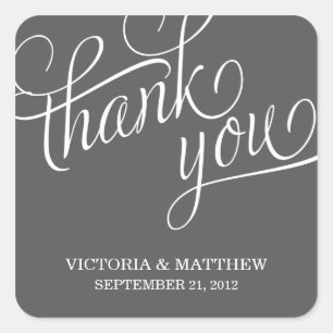 SLANTED   WEDDING THANK YOU LABEL