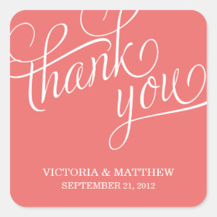 SLANTED   WEDDING THANK YOU LABEL