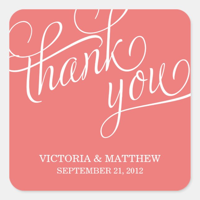 SLANTED | WEDDING THANK YOU LABEL (Front)