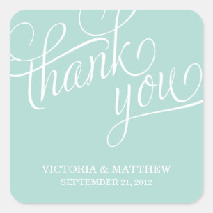 SLANTED   WEDDING THANK YOU LABEL