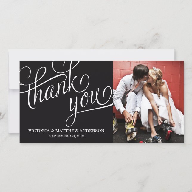 SLANTED | WEDDING THANK YOU PHOTO CARD (Front)