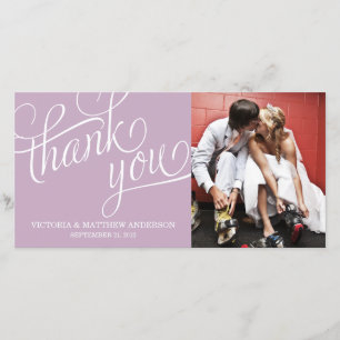 SLANTED   WEDDING THANK YOU PHOTO CARD