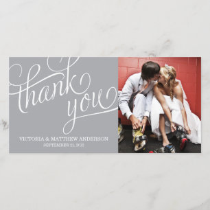 SLANTED   WEDDING THANK YOU PHOTO CARD