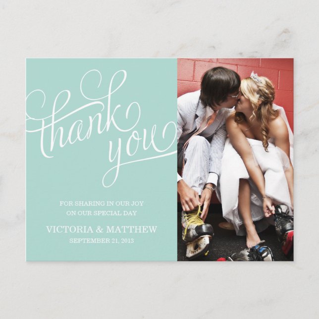 SLANTED | WEDDING THANK YOU POST CARD (Front)