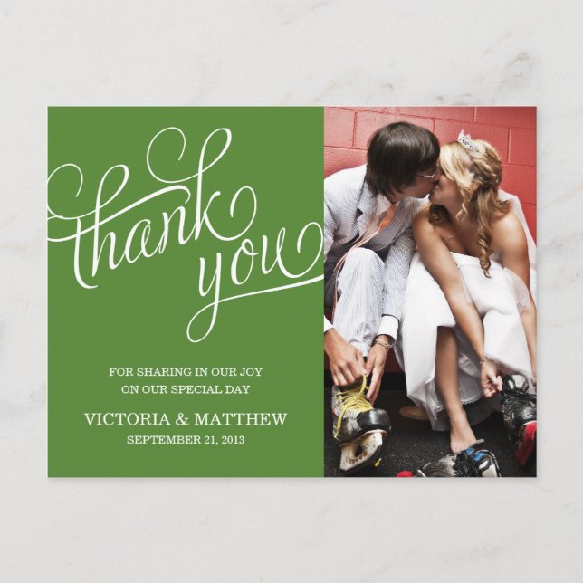 SLANTED | WEDDING THANK YOU POST CARD (Front)