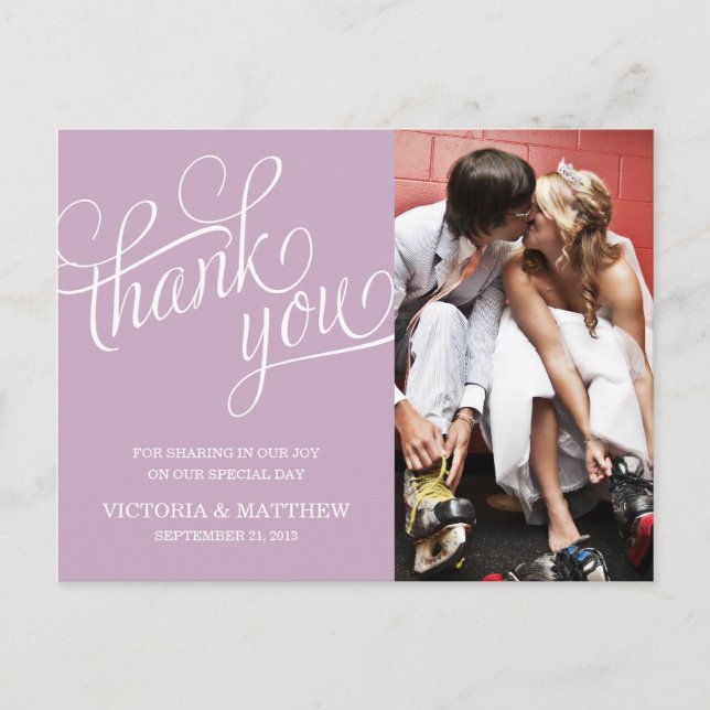 SLANTED | WEDDING THANK YOU POST CARD (Front)