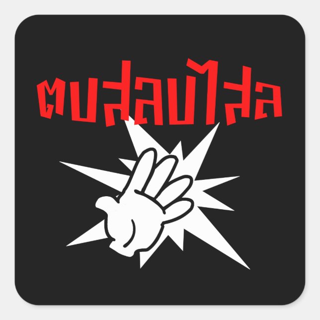 Slap You Silly ☆ Dop Salop Salai in Thai Script ☆ Square Sticker (Front)