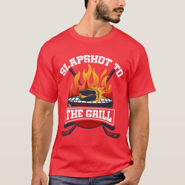 Slapshot tohe Grill Puck Sports Fire Griller girl  T-Shirt (Front)