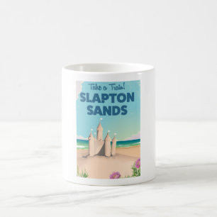 Slapton Sands, Devon sandcastle vintage poster Coffee Mug