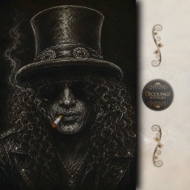 Slash Rock Legend Portrait Decoupage Tissue Paper (Slash Rock Legend Portrait Decoupage Tissue Paper)