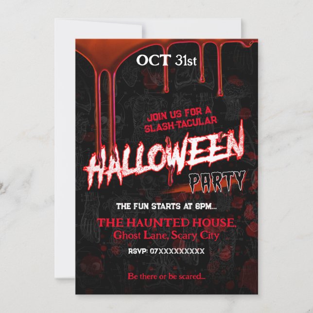Slasher Halloween Invitation (Front)