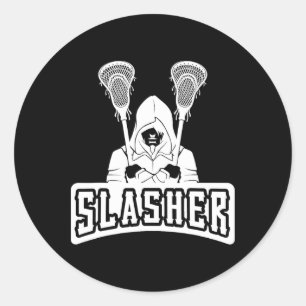 Slasher Lacrosse Shirt For Lacrosse Player Classic Round Sticker