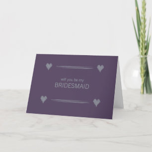 Slate and Indigo Be My Bridesmaid Card