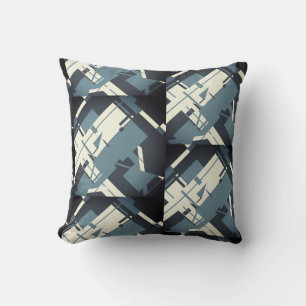 Slate Beige Grey Charcoal Diagonal Print Pattern Cushion