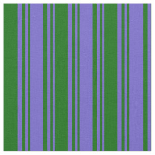 Slate Blue and Dark Green Coloured Stripes Fabric