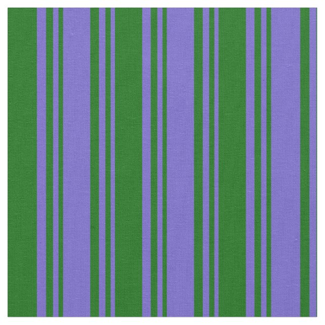 Slate Blue and Dark Green Coloured Stripes Fabric (Close Up)