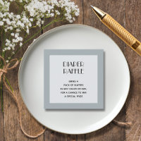 Slate Blue Baby Shower Diaper Raffle