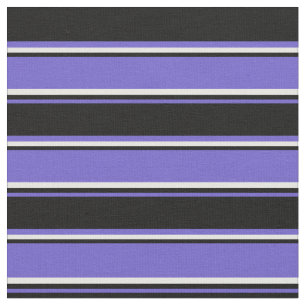 Slate Blue, Black, and Mint Cream Coloured Pattern Fabric