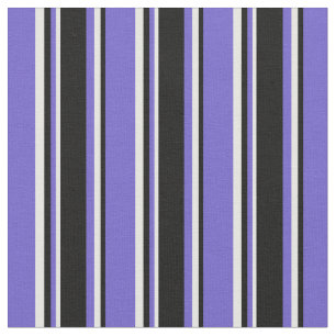 Slate Blue, Black & Mint Cream Coloured Pattern Fabric