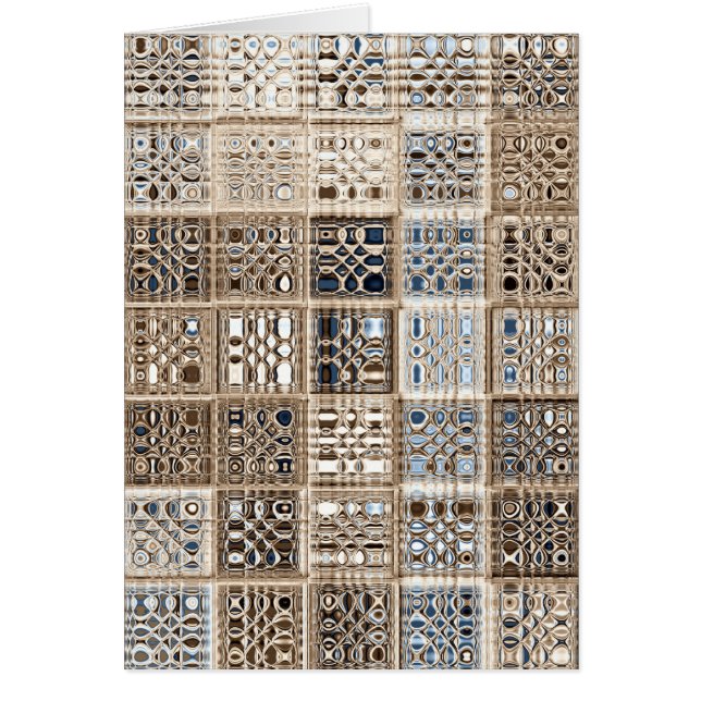 Slate Blue Brown Sari Mosaic Pattern Art (Front)