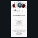Slate Blue Burgundy White Ivory Floral Wedding  Program<br><div class="desc">Slate,  Burgundy,  White ivory themed floral wedding program featuring elegant bouquet of burgundy,  slate,  dusty blue,  ivory roses and peony flowers and dusty green eucalyptus leaves. Please contact me for any help in customisation or if you need any other product</div>