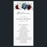 Slate Blue Burgundy White Ivory Floral Wedding  Program<br><div class="desc">Slate,  Burgundy,  White ivory themed floral wedding program featuring elegant bouquet of burgundy,  slate,  dusty blue,  ivory roses and peony flowers and dusty green eucalyptus leaves. Please contact me for any help in customisation or if you need any other product</div>