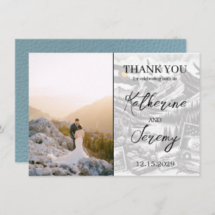 Slate Blue Colorado Passport Thank You Card