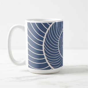 Slate blue cream spiral snail fibonacci  coffee mu mug