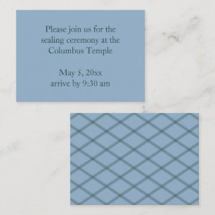 Slate Blue Diamonds Temple Sealing Invitation