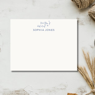 Slate Blue Elegant Paw Print Stationery Note Card