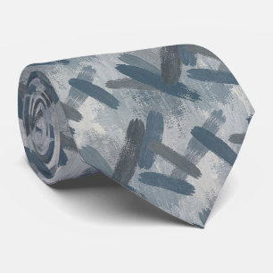 Slate Blue Faux Silk Abstract Designer Style Tie
