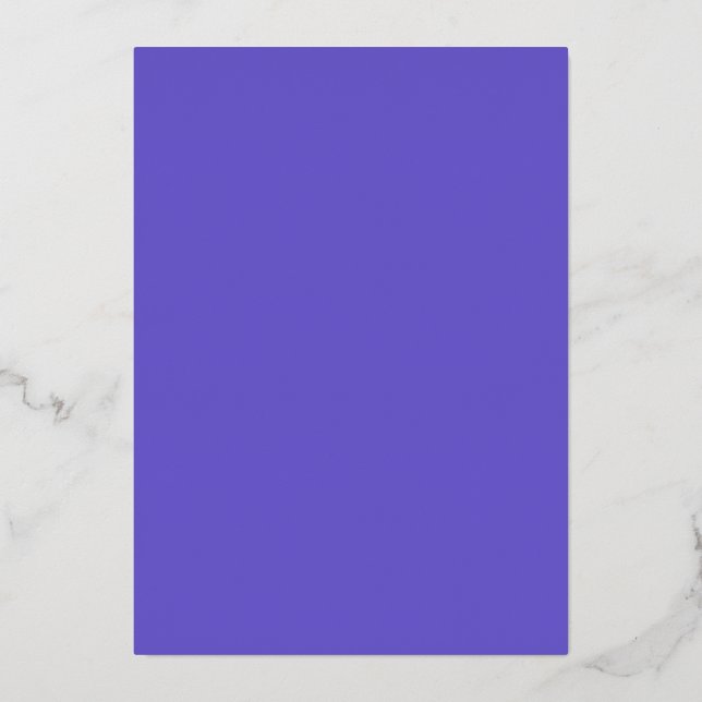 Slate Blue Foil Invitation – Luxe Custom Card (Front)