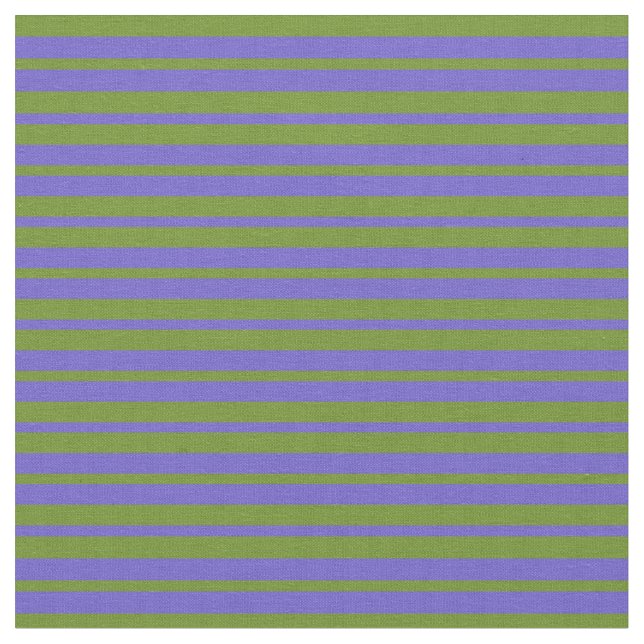 Slate Blue & Green Coloured Stripes/Lines Pattern Fabric (Close Up)