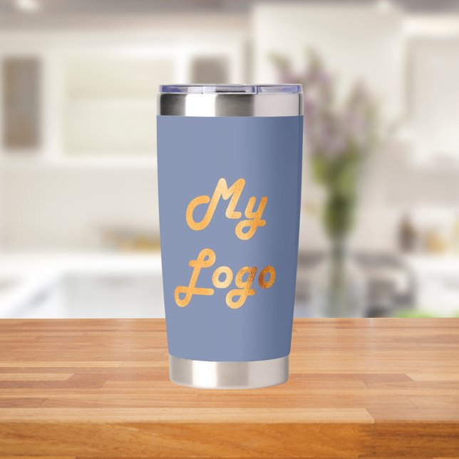 Slate blue logo business corporate insulated tumbler (Creator Uploaded)
