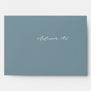 Slate Blue minimalist modern Wedding Envelope