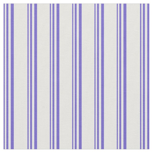 Slate Blue & Mint Cream Coloured Lines Fabric (Close Up)