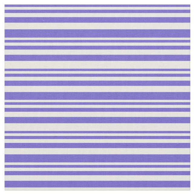 Slate Blue & Mint Cream Coloured Stripes Fabric (Close Up)