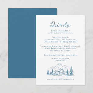 Slate Blue Mountain Wedding Details Card