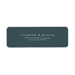 Slate Blue Plain Simple Wedding Return Address Label