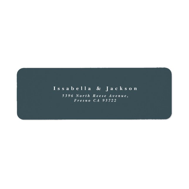 Slate Blue Plain Simple Wedding Return Address Label (Front)