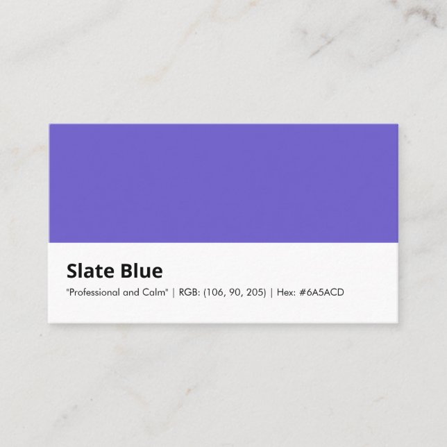 Slate Blue | "Professional and Calm" Business Card (Front)