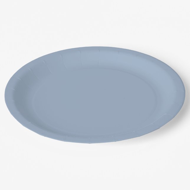 Slate Blue Solid Colour Paper Plate (Angled)