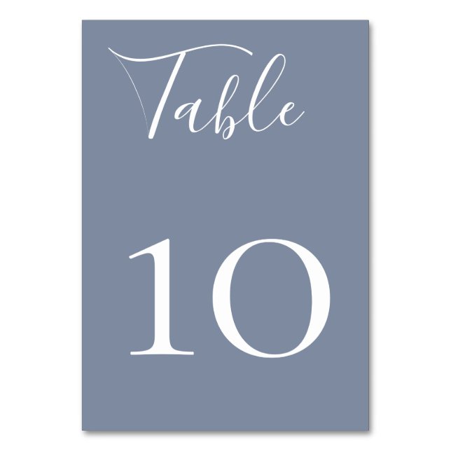 Slate Blue Table Number Card (Front)