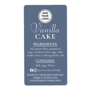 Slate Blue Vanilla Cottage Law Ingredient Label