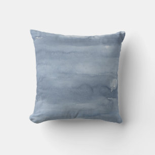 Slate Blue Watercolor Throw Pillow