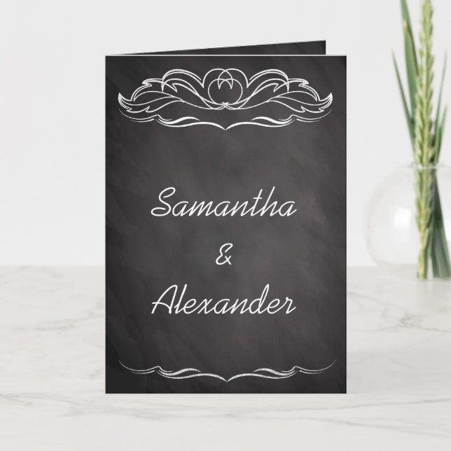 Slate Chalkboard Wedding Invitation (Front)