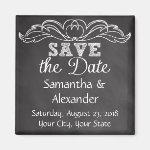 Slate Chalkboard Wedding Save the Date Magnet