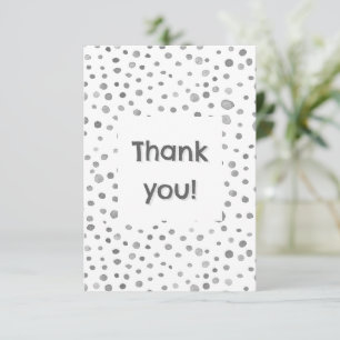 Slate Confetti Watercolor Dots Thank You Card